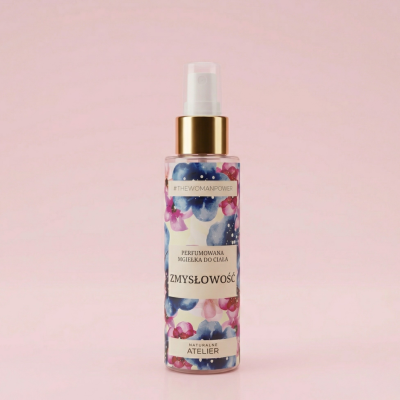 Perfumowana mgiełka do ciała Zmysłowość Naturalne Atelier – kwiatowo-orientalny zapach z aloesem i niacynamidem