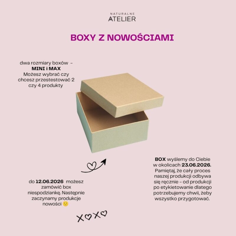 pudełko niespodzianka z kosmetykami marki naturalne atelier